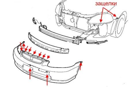 Как снять передний и задний бампер Honda Civic 6 EK EJ  - Honda-Civic-Front-Bumper.jpg